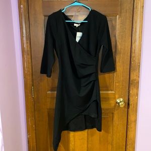 Asymmetrical hem wrap dress